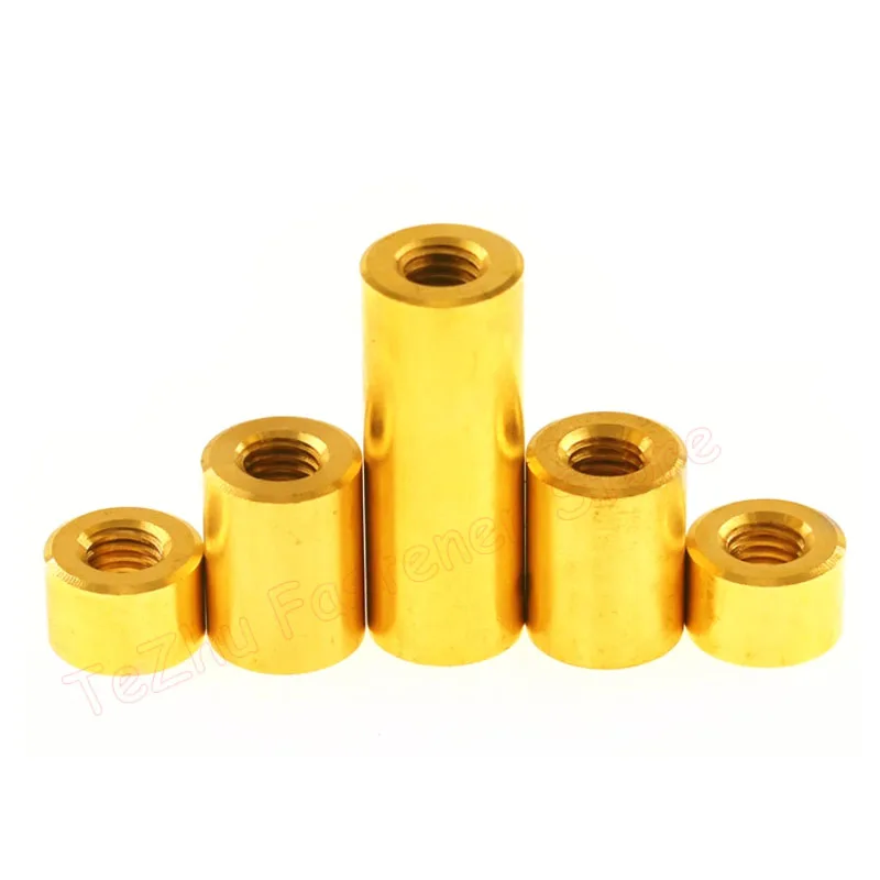 1pcs M8 M10 M12 Round Brass Standoff Spacer Stud Spacing Screw Thumb Nut Female Thread Double Pass Hollow Pillar Length 5-100mm