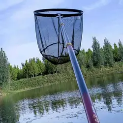 New Nano Mesh Fabric Fishing Net Head Black Deepening Fishing Fishing Landing Net Anti-hook Folding Mesh