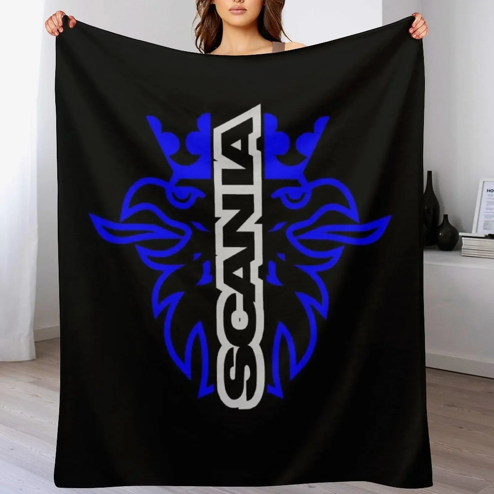 

Double Griffin V8 King of the road Blue Throw Blanket Comforter for sofa Decorative Throw Blankets