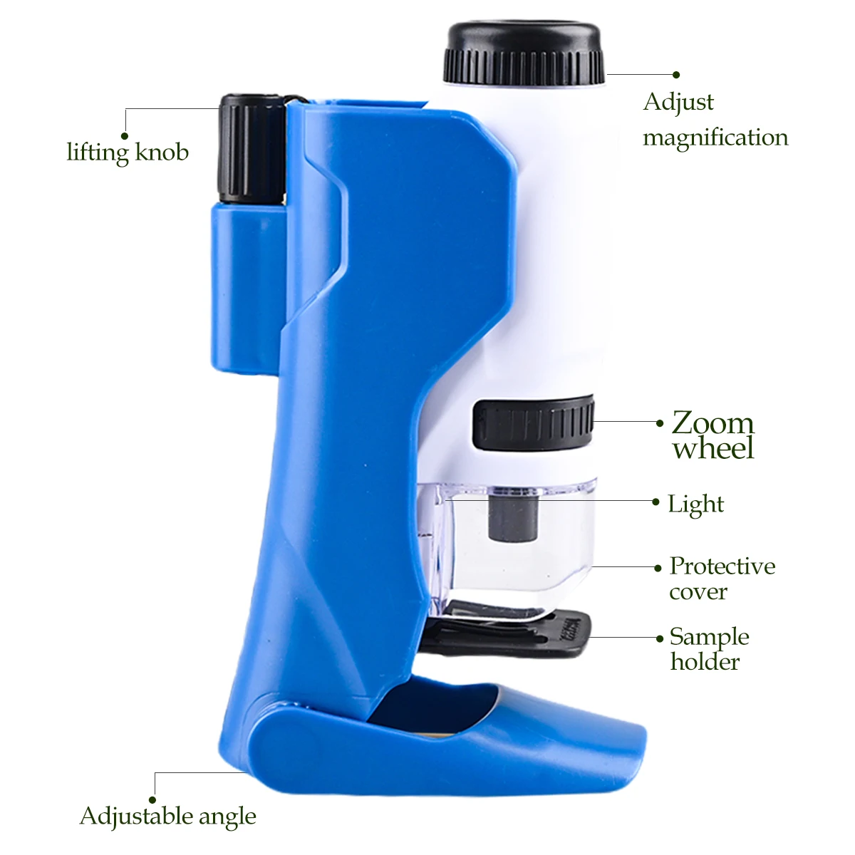 Zabawki z mikroskopem ręcznym, zestaw mini mikroskopu dla dzieci z podświetleniem LED, powiększenie 60X-180X, prezenty dla studentów nauk