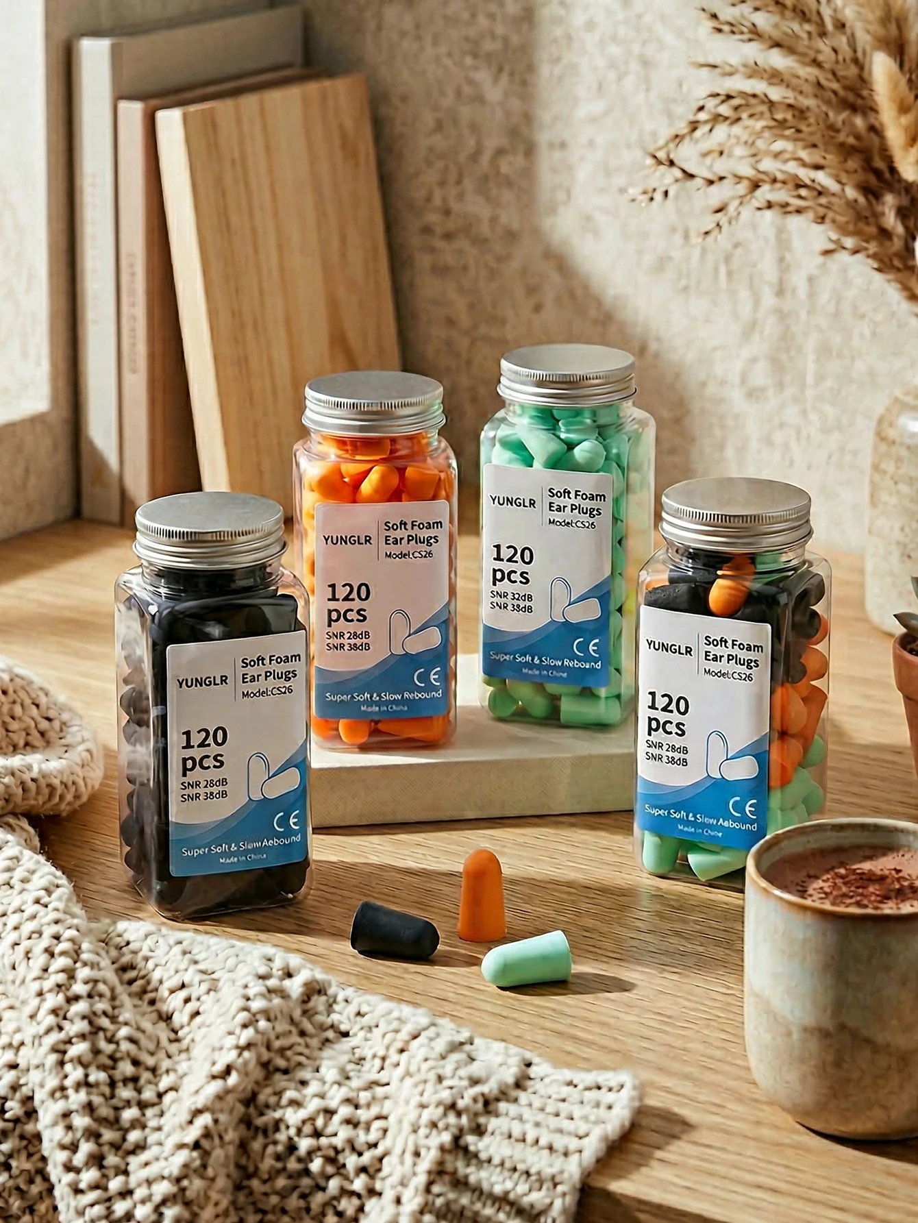 

120pcs/box Soft Foam Ear Plugs Noise Reduction Earplugs for Sleep Study Work Travel Anti-Noise Earplug Travel Ear Plugs