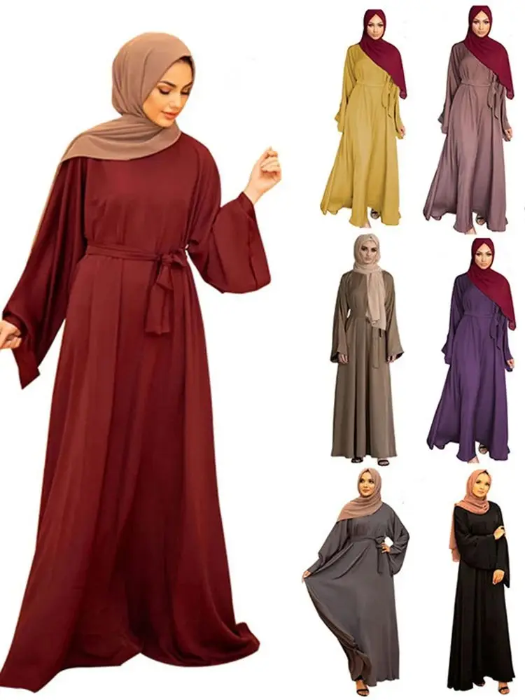 

Ramadan Eid Palestine Abayas For Women Dubai Plain Muslim Modest Dresses Abaya Islam Kebaya Vestidos Robe Femme Musulmane Kaftan