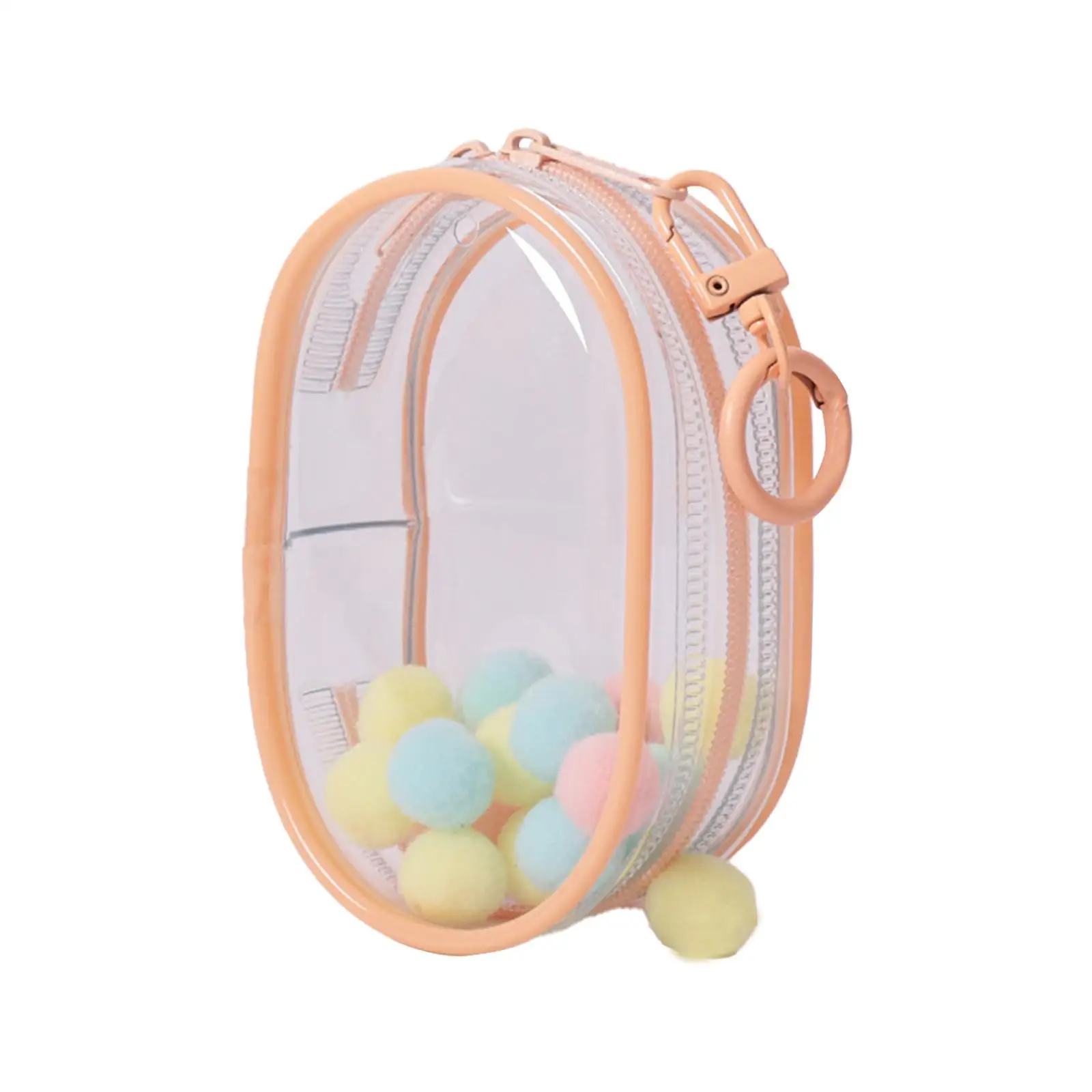 

Clear PVC Mini Doll Display Case Collectibles Zipper Bag with Hanging Loop for 10cm Dollhouse Accessories