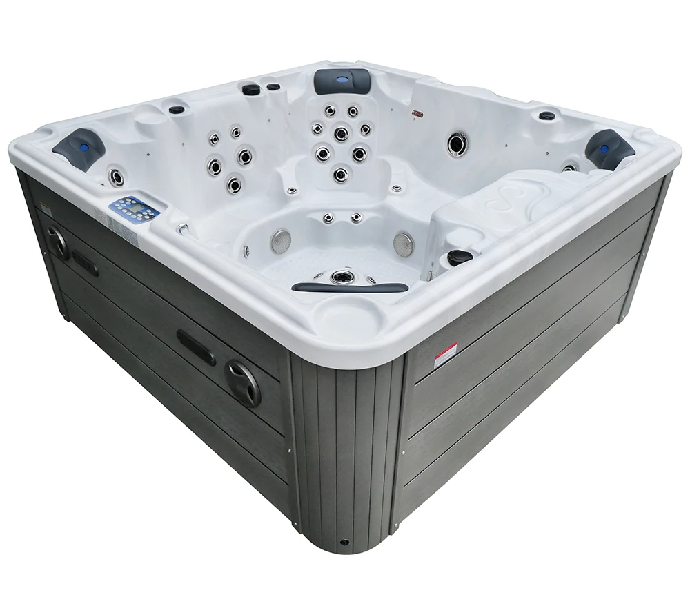 Massage Whirlpool Spa, 7 Person Acrylic Hot Tub, Balboa Control System, Freestanding Jacuzzi, 2150 x 2150 x 950 mm Outdoor Spa