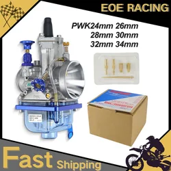 Universal Racing Carburetor With Power Jet For KEIHIN KOSO OKO PWK 24 26 28 30 32 34mm Blue Bowl 2T 4T Scooter ATV Dirt Bike