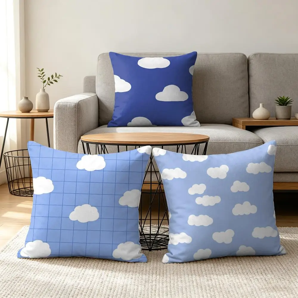 Fashion Clouds Cushion Cover Soft Short Plush Pillow Cover Smooth Cozy Texture Aesthetic Cushion Case Home Decor