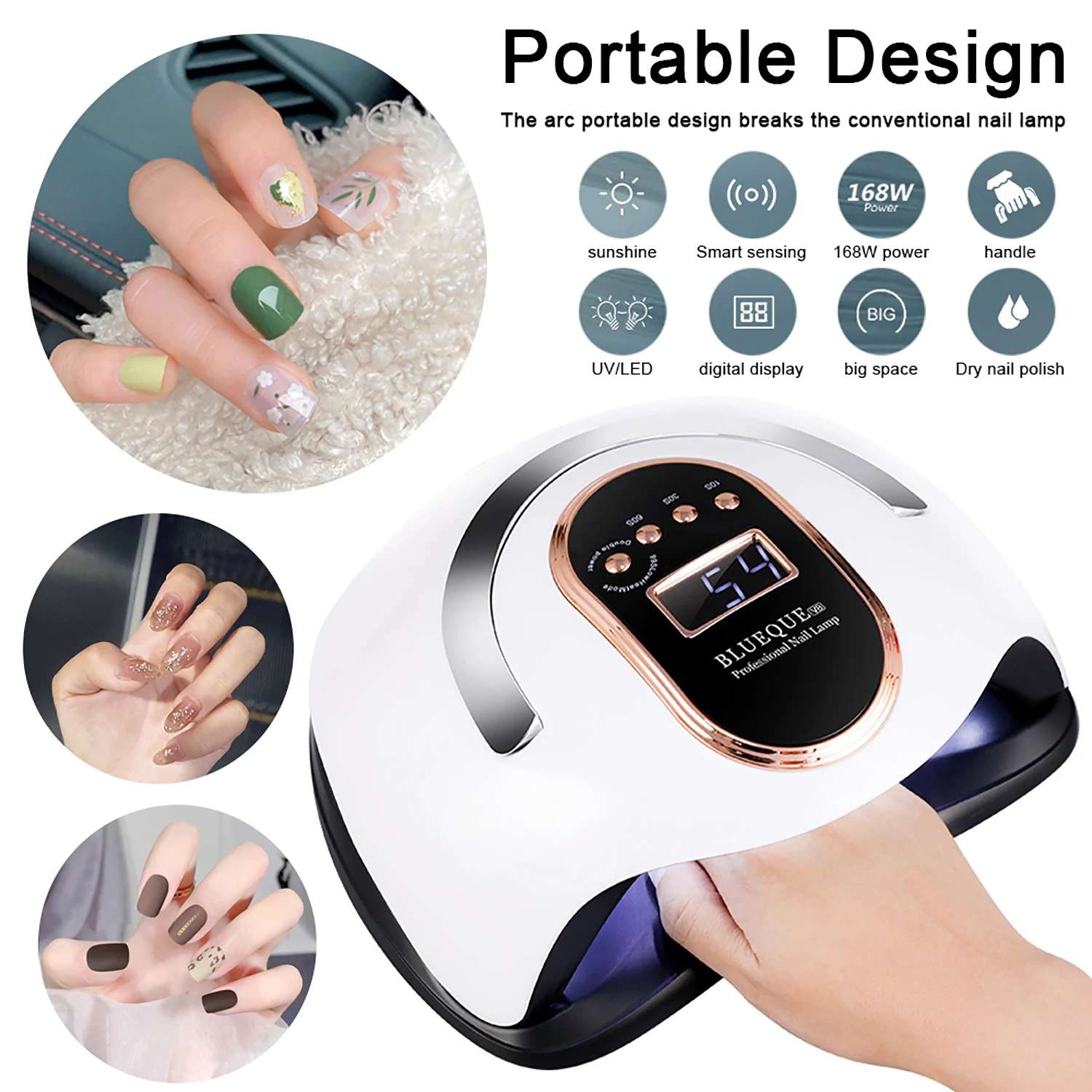 네일 UV LED 램프 기계 매니큐어용 36LEDS 전문가용 젤 폴리쉬 건조 램프 타이머 자동 센서 네일 살롱 도구