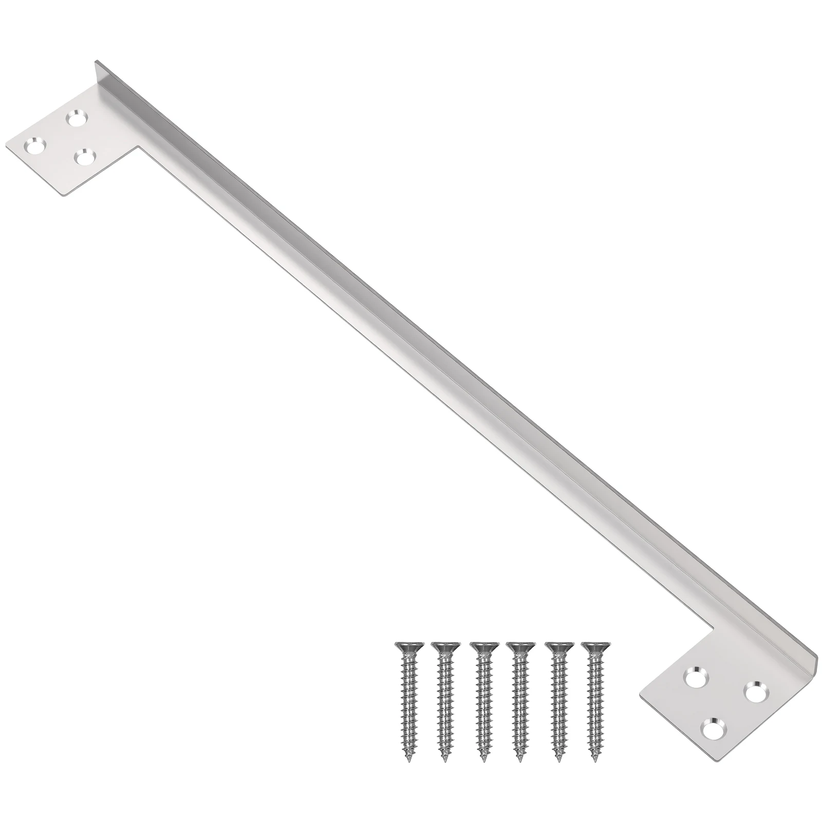

L Shaped Stainless Steel Door Latch Protector 7in Silver Safeguard Outswing Enhanced Security Metal Guard Plate Covers Lock