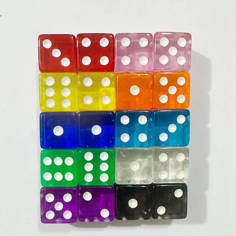 10pcs/set Transparent Dice Right Angle Dice Game Accessories