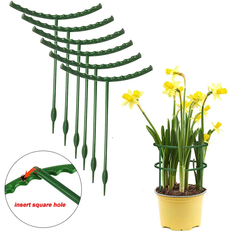 Garden Plant Support Cage Plie Flower Stand Holder Plastic Semicircle Green House Orchard Fixing Rod Gardening Bonsai Tool