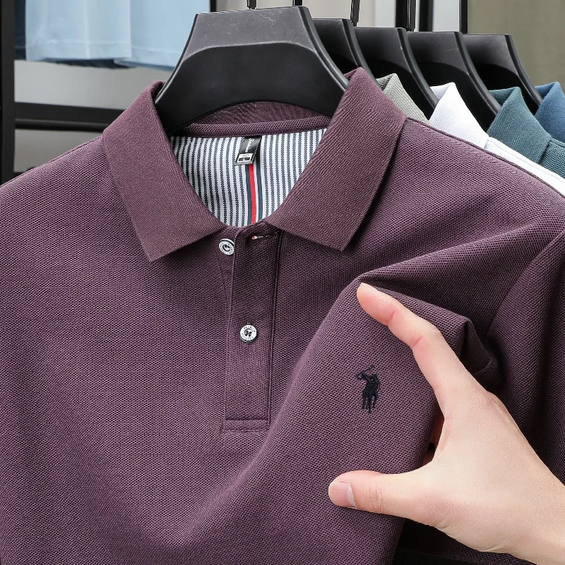 2026 Luxus-Modemarke Paul, besticktes Design, langärmliges Polohemd, modisches Herren-T-Shirt aus 100 % reiner Baumwolle, bequem – Detail 15
