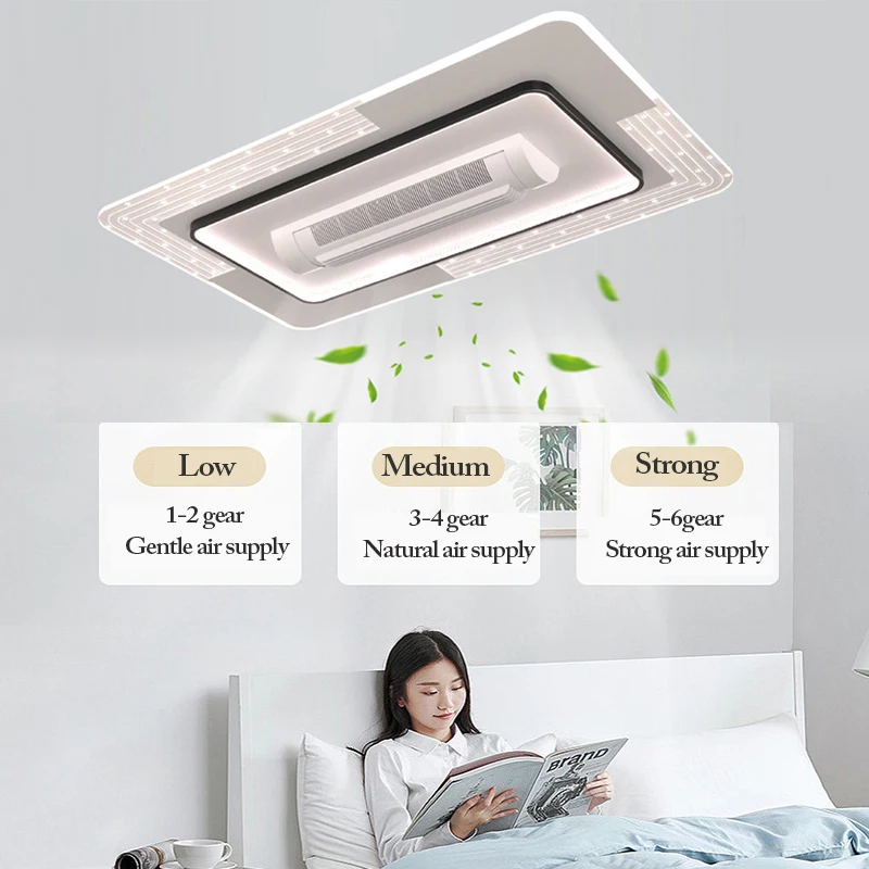 Imagem -02 - Lâmpadas Led Full Spectrum Bladesess Ventilador de Teto Regulável com Controle Remoto Iluminação Interior Moderna Sala e Quarto Metal e Acrílico