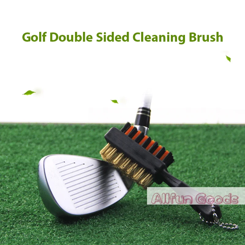[TG835]Golf Club Brush Groove Cleaner Dual Sided Cleaning Tools, Portable Metal Lightweight Nylon Brushes for Golf Balls Shoes