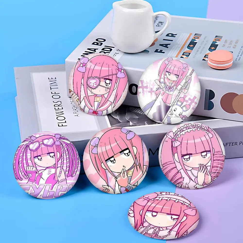 Menhera Chan Comic Characters Creative Pins Funny Round Snap-in Brooch Badge Backpack Hat Accessories Jewelry Gifts for Friend