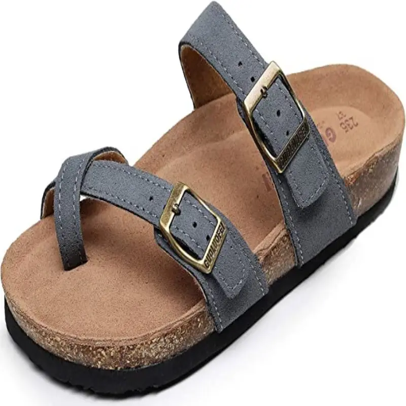 Women\'s Cork Footbed Slide With Arch Support Comfortable Summer Beach Sandals For Women Girls Ladies