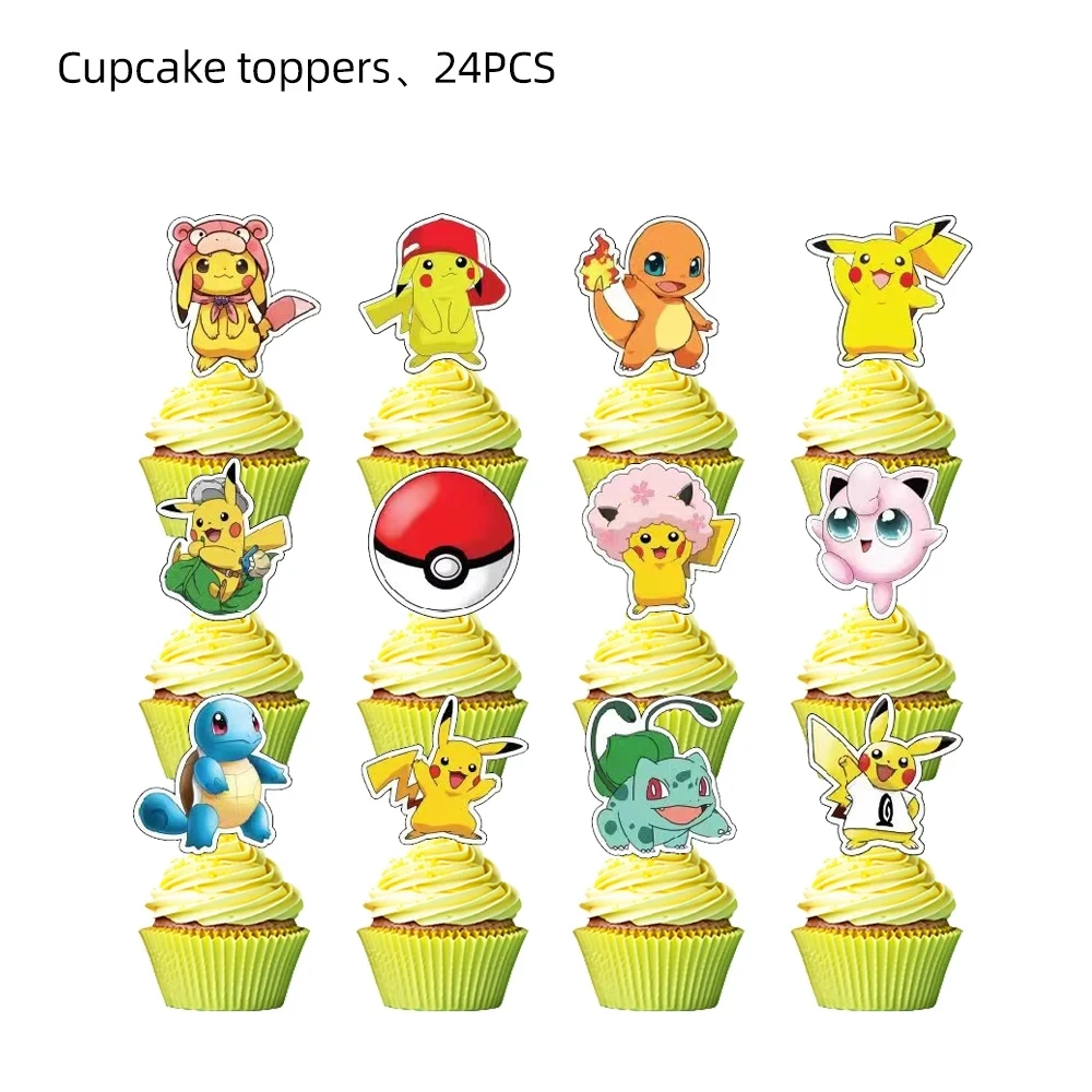Topper Pokemon Kuchen Geburtstag Pokemon Dekoration Kuchen Topper Pikachu Cupcake Topper Baby Dusche Backen DIY Liefert Party Gefälligkeiten