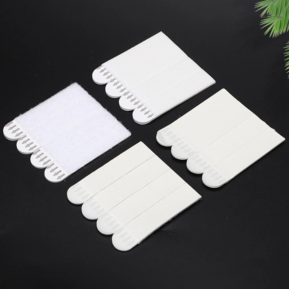 

12 Pairs Photo Frame Stickers Damage Free Double Side Hook Loop Mounting Tape Various Sized Wall Hangers Strips for Home Decor