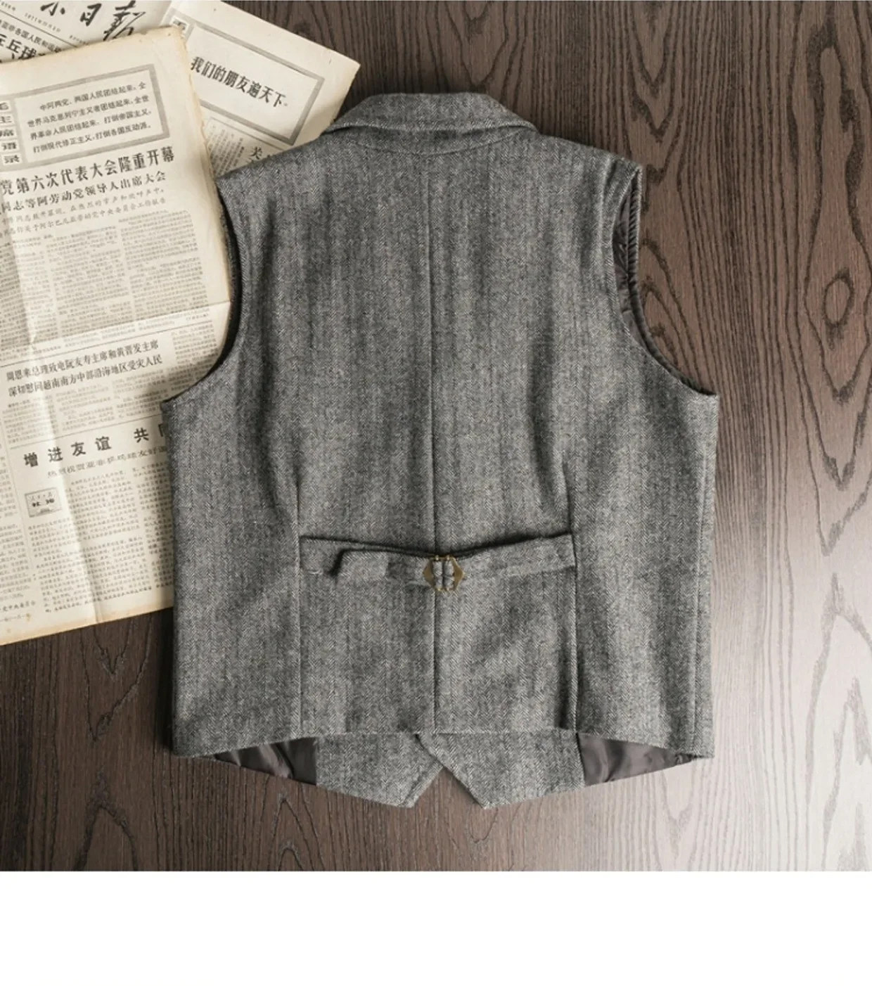 سترة الرجال الخريف والشتاء سليم صالح الرجعية متعرجة دعوى طوق سترة الأوروبية والأمريكية الكاكي تويد سترة #5