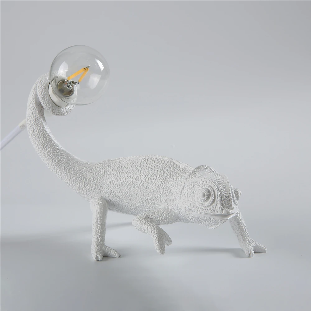 Criativo lagarto lâmpada de parede moderna led resina animal camaleão luzes mesa quarto sala estar cabeceira casa deco luminárias