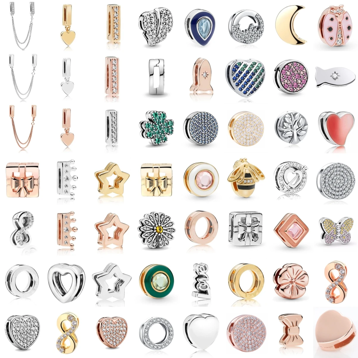 

Reflexions Round Bow Sunflower Present Pave Clip Diy Beads Charms Fit Original Pendant 925 Sterling Silver Charm Beads
