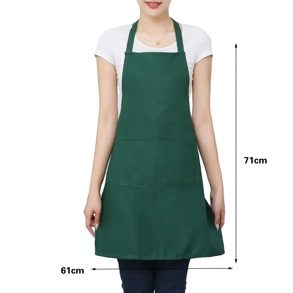 Unisex Work Apron with Pockets Adjustable Straps Cooking Apron for Grill Restaurant Bar Cafes