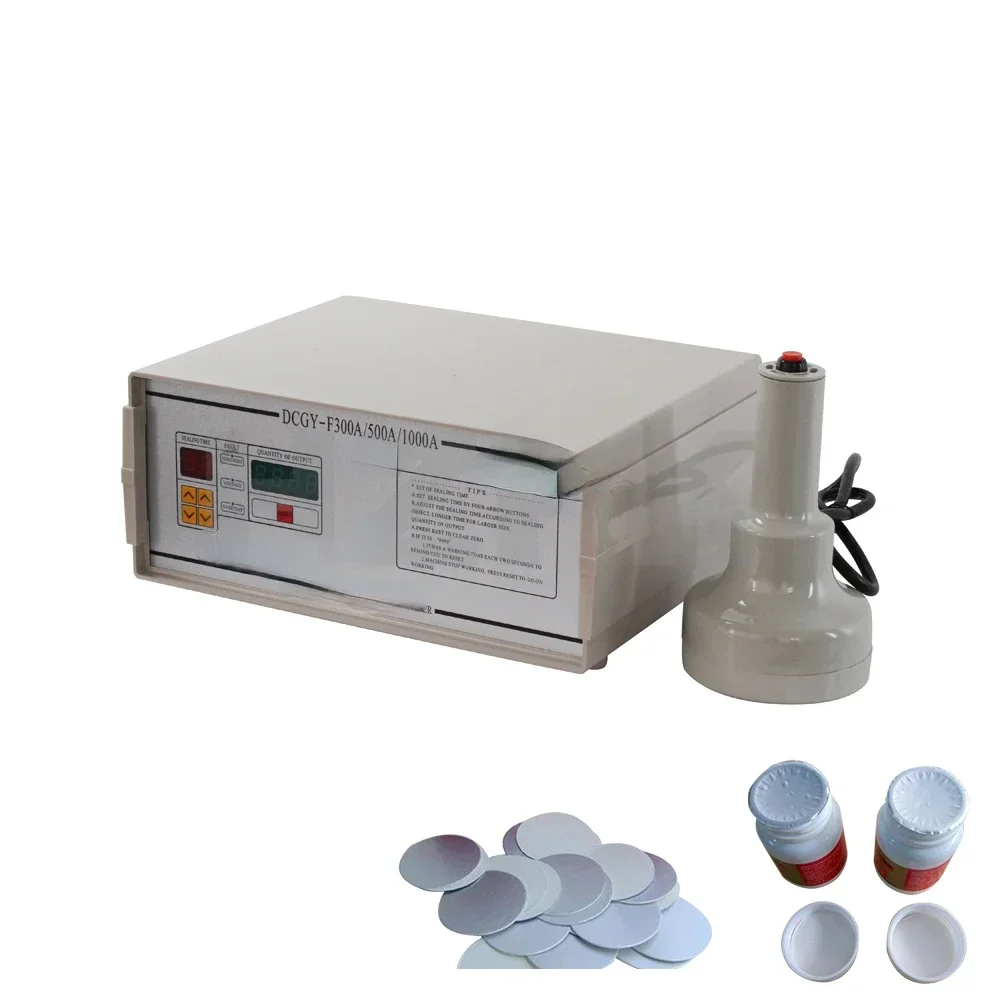 DCGY-500 mini hand plastic glass bottle jar can cap lid aluminum foil heat hot induction packaging sealer sealing machine