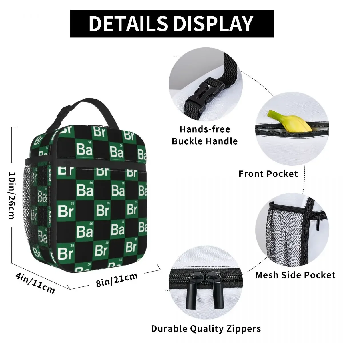 Bolsa de almuerzo aislada de Química divertida Breaking Bad para hombres y mujeres, bolsa térmica reutilizable portátil para TV, bolsa de mano para oficina al aire libre