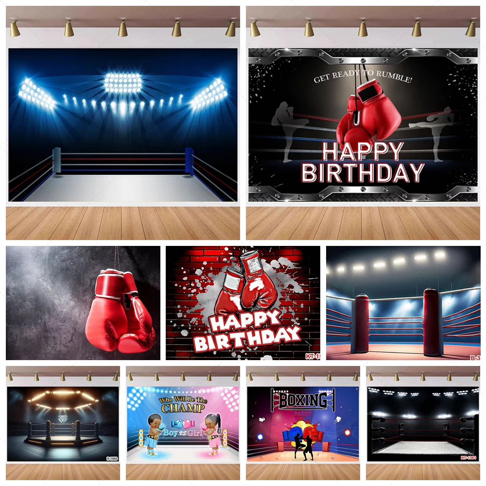 Boxing Theme Background Boxing Gym Boxer Birthday Party Welcome Little Prince Baby Shower Decoration Photography Backdrop Props