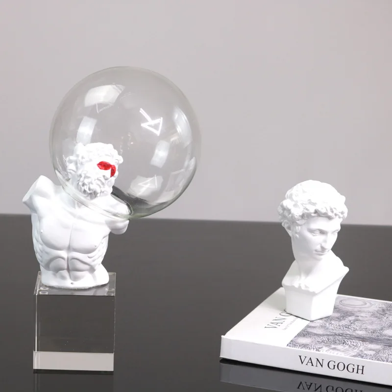Resin Handicraft Bubble Figure Sculpture David Statue Abstract Plaster Figure Decorative Figurines Room Decoration Accessories
