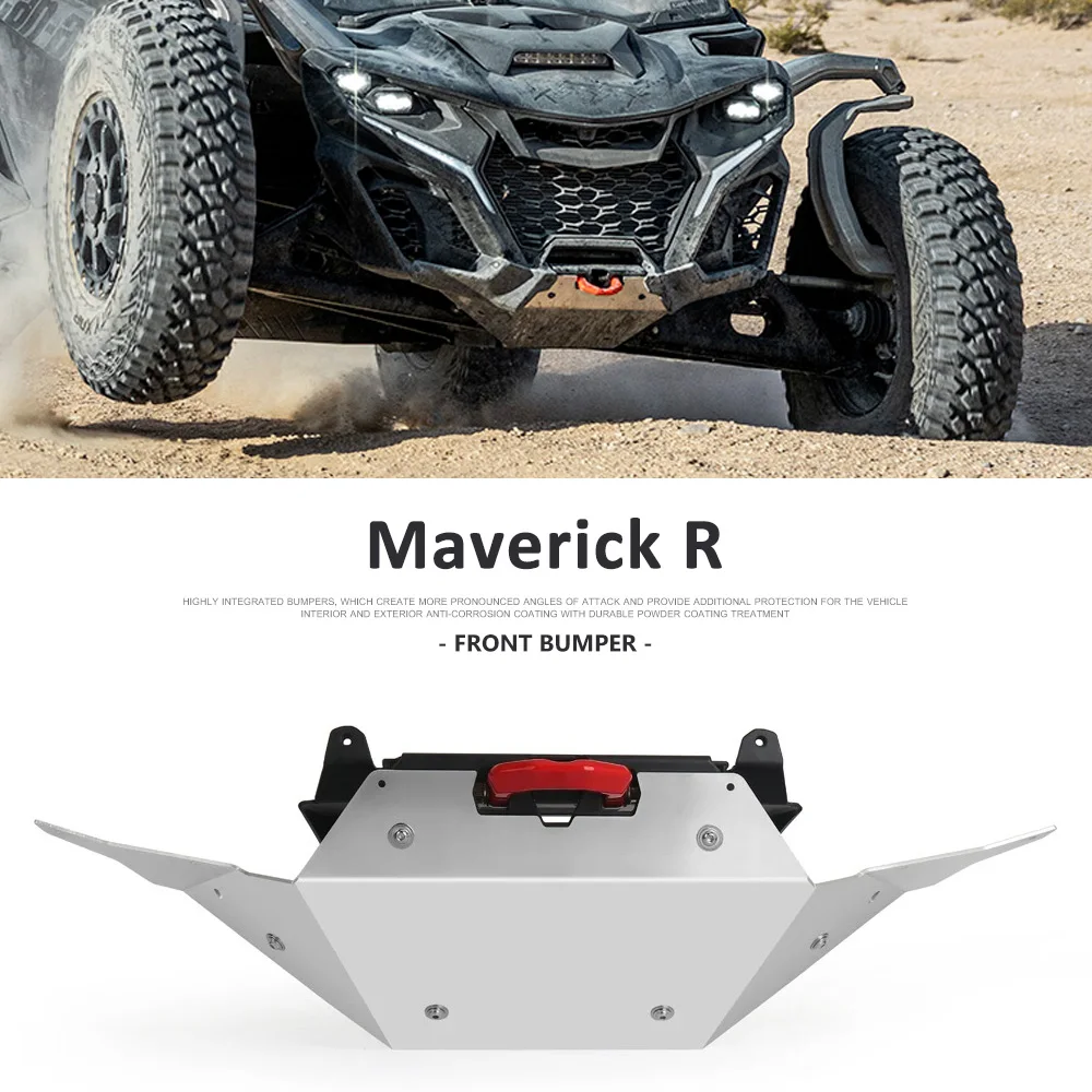 

UTV Can Am MAVERICK R Dune Front Bumper Accessories Black Silver Protects The Front Bumper For Can-am Maverick R 2024 2025