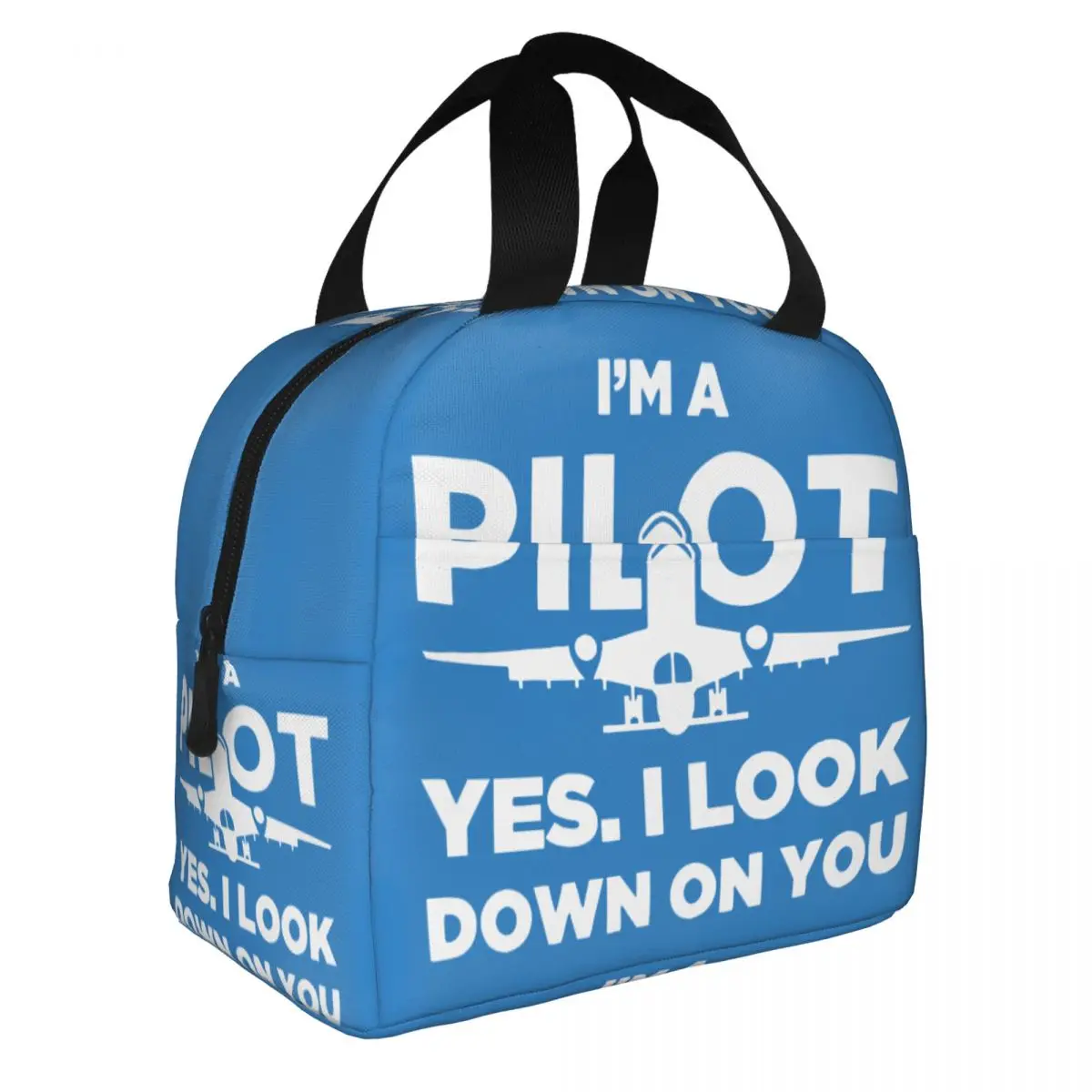 Funny Airplane Pilot Quote Insulated Lunch Bag Leakproof Aviation Plane Fighter Cooler Bag Lunch Box Tote Food Storage Bags