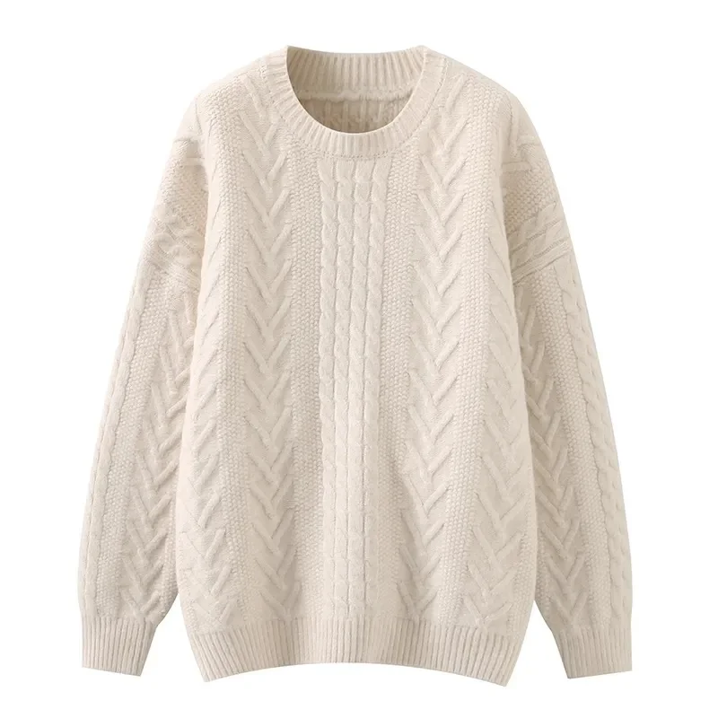 oft Milk Blue Autumn And Winter Sweater Women Wear Loose Outside Early Autumn 2023 Japanese Lazy Style Fried Dough Sweater Pullo