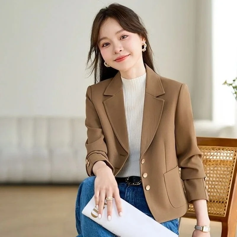 Damesmode kort pak lente/herfst nieuwe collectie stijlvolle casual jas chique kantoorkleding