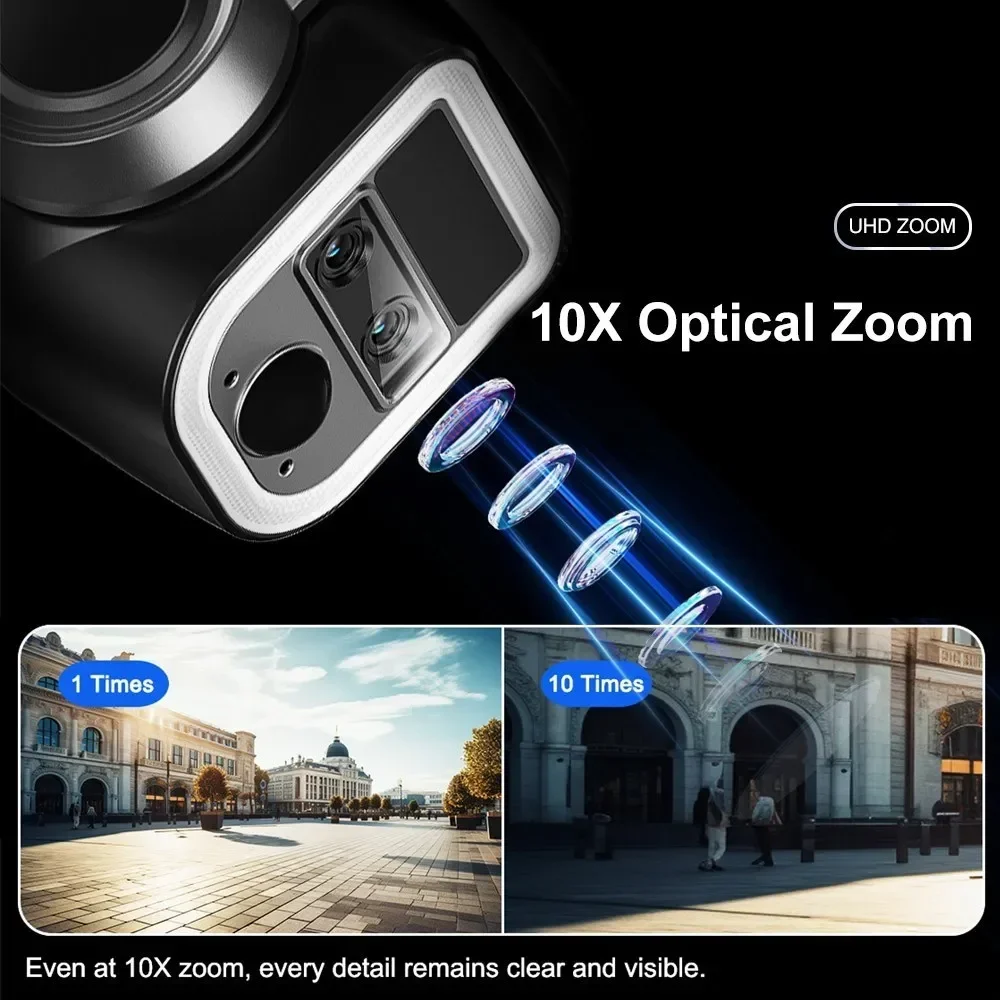 LS VISION Outdoor Solar Security Camera, Dual Screen, Auto Tracking, Wireless, Waterproof, Dual PIR, 2 in 1