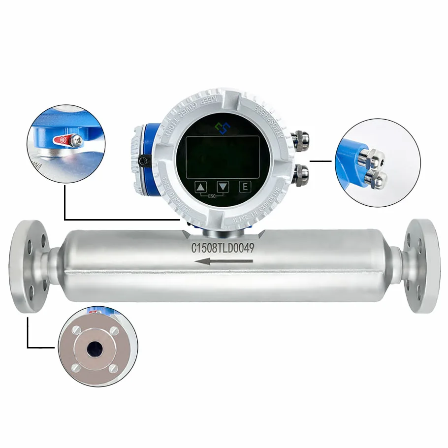 Anti-EMI Digital Micro-bend Tube Coriolis Mass Flowmeter Stainless Steel Oil Compatibility High Accuracy OEM Customizable For
