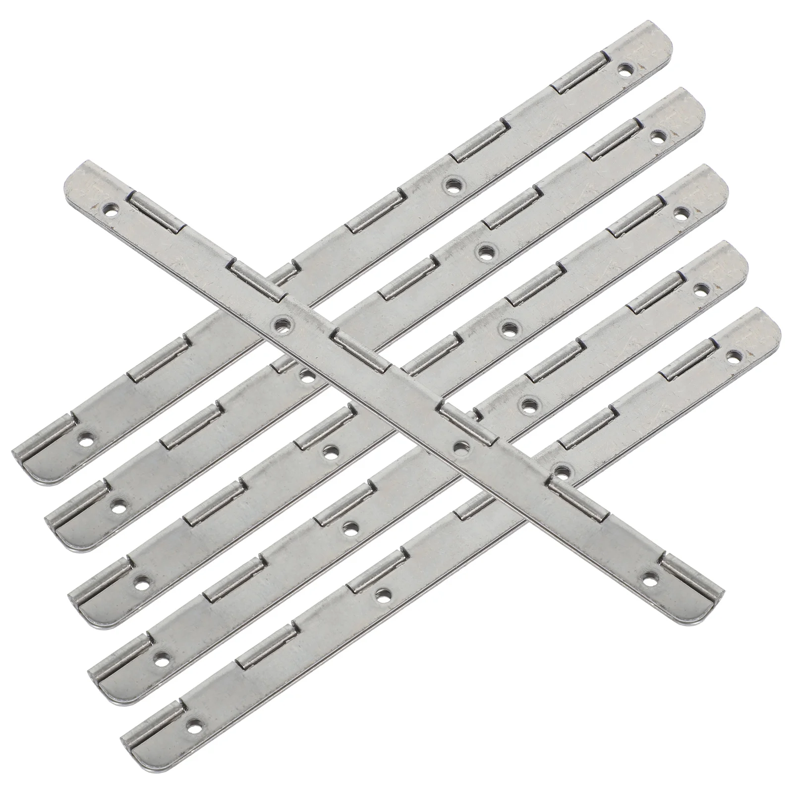 6 Pcs Piano Hinge Cabinet Gate Door Long Hinges Metal for Wooden Case Crafts Boxes with Hole