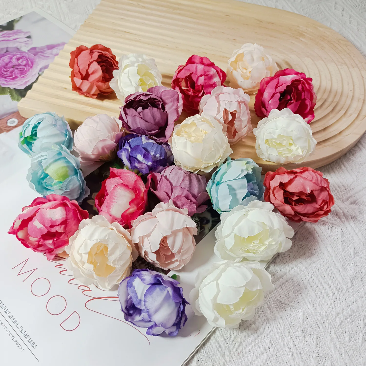 

10Pcs Artificial Peony Flower Silk Fabric Flower Heads For DIY Christmas Home Decor Wedding Wall Decoration Floral Arrangements