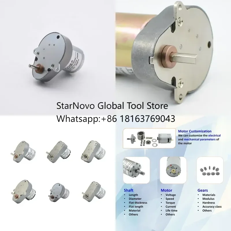 2026 Hot! TYHE High Quality Good Price 65*48mm 12v 24v Low Power 6w High Torque 1.5nm Low Speed 200rpm Dc Brush Gear Motor