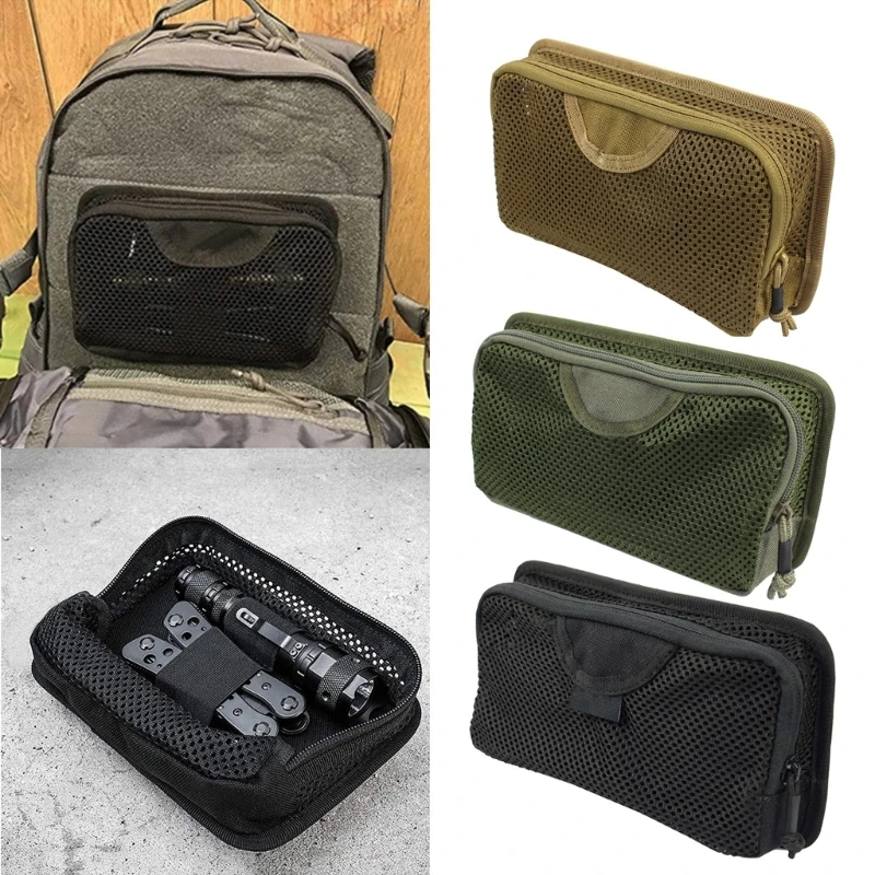 

Handheld bag Storage Insert Modular Organizer Hook Fasteners Mesh Pocket Utility Admin Pouch Hunting Nylon Zipper Closure