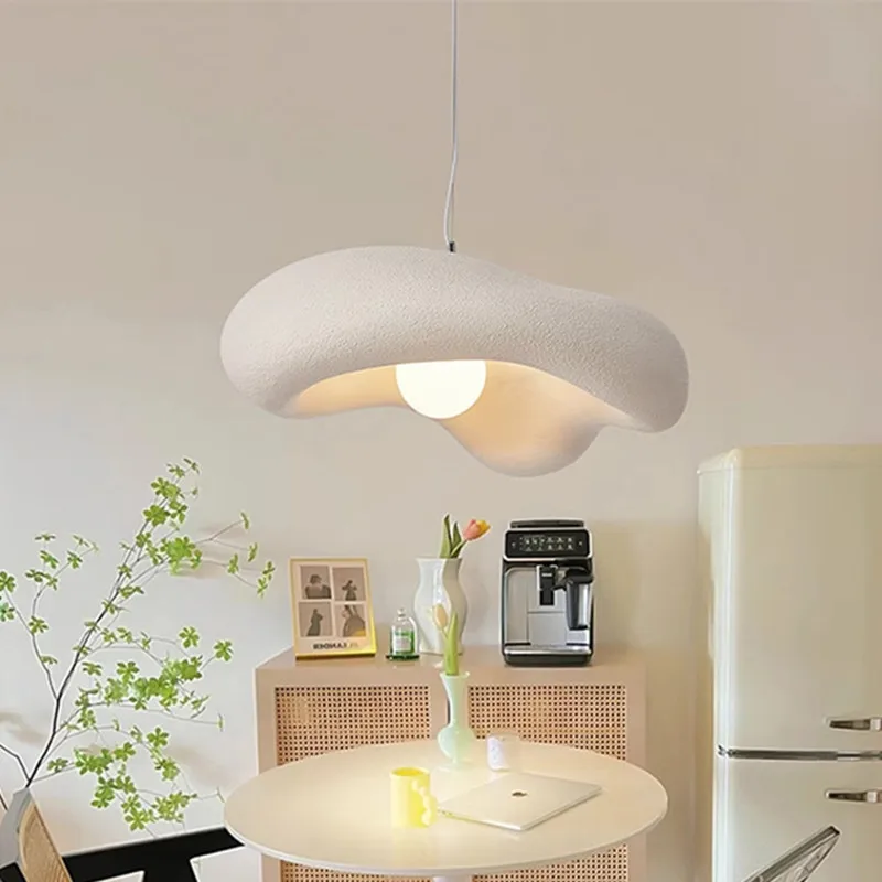 Wabi sabi pendant light Dining Room G9 Led resin hanging light Creamy Style replica design lamp Home Decor kitchen island light