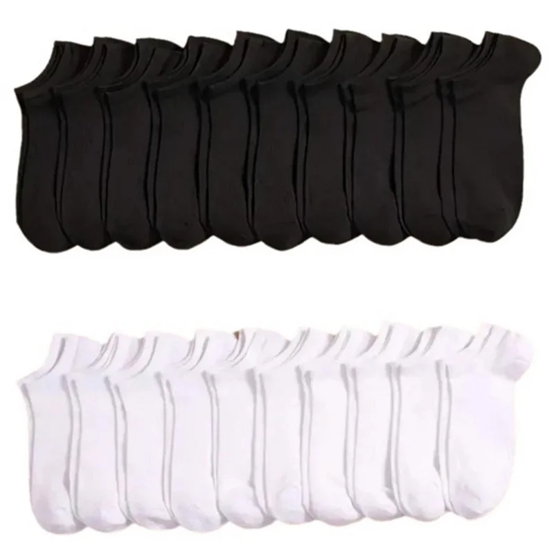 10/20/50/100 Pairs White Socks For Women Men Non-slip No-show Ankle Socks Casual Breathable Socks Invisible Low Cut Socks