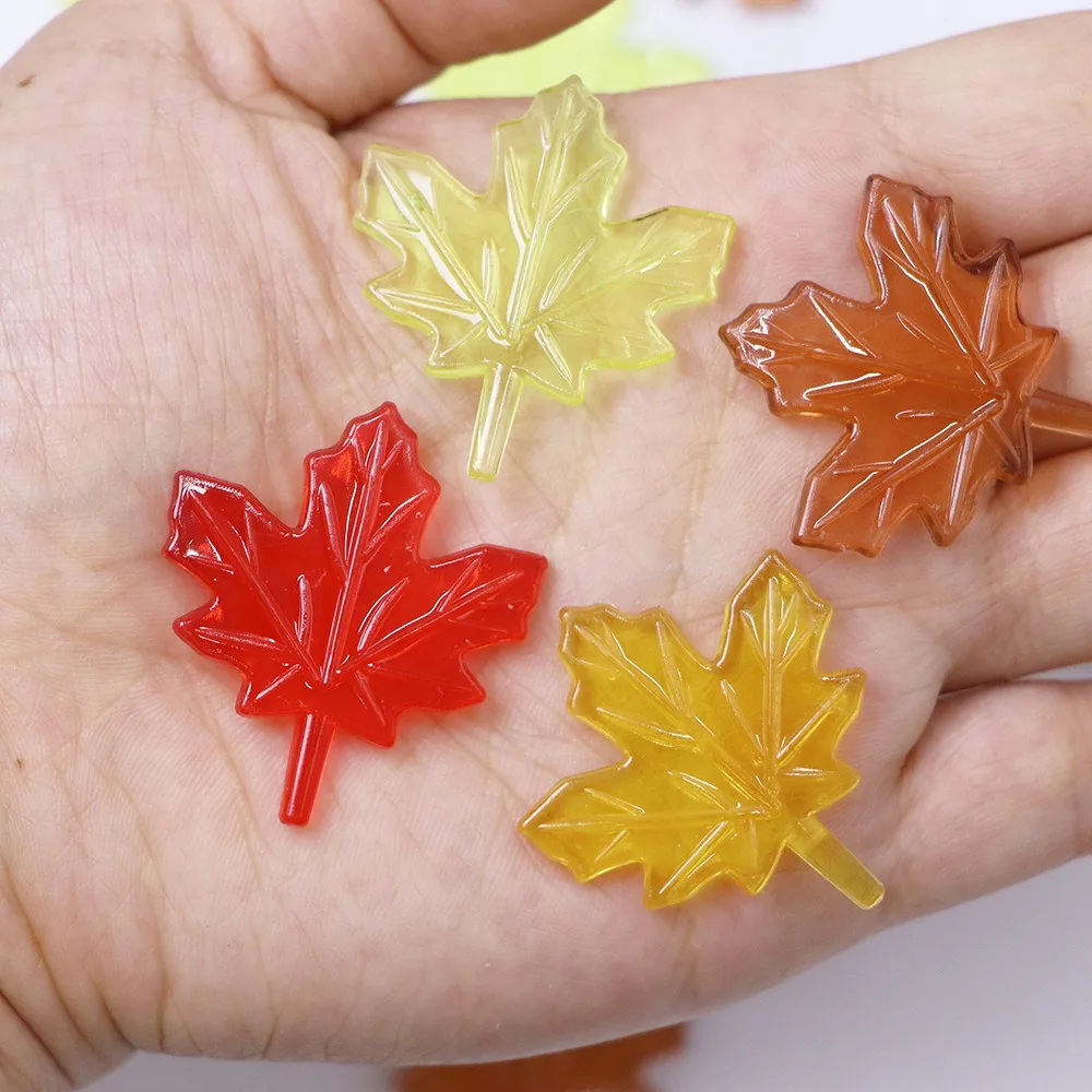 Camal 20pcs 36mm Acrylic Maple Leaves Sycamore Leaf Toys for Harvest Festival Thanksgiving House Games Home Table Decoration DIY