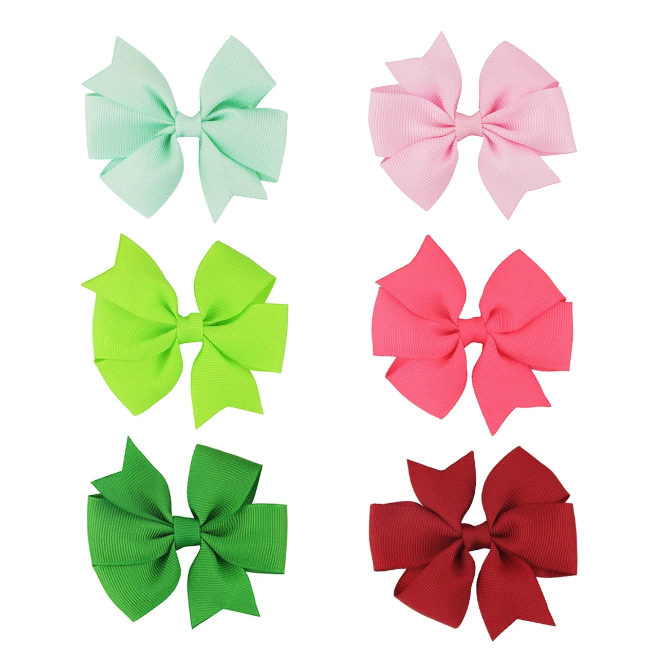 1pc Ribbon Hair Bow Clip Girls Bow Hairpin Baby Hair Accessories Baby's Swallowtail Hexagonal Knot Ribbed Ribbon Bow Hair Clip