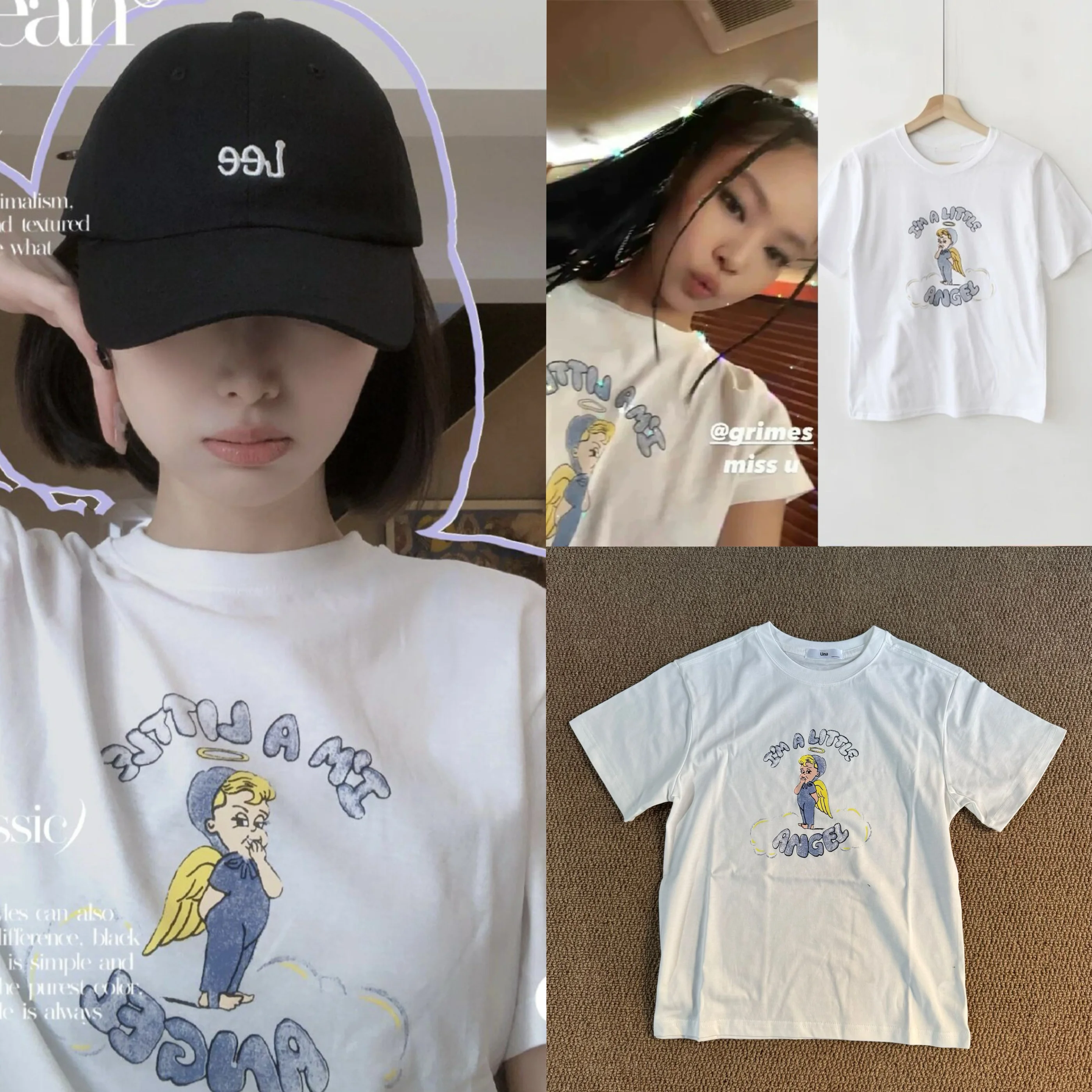 

Jennie Golden Angel ort Sve T-irt Casual Comfortable Breathable Print Design In-Sle for Young Women Spring Summer