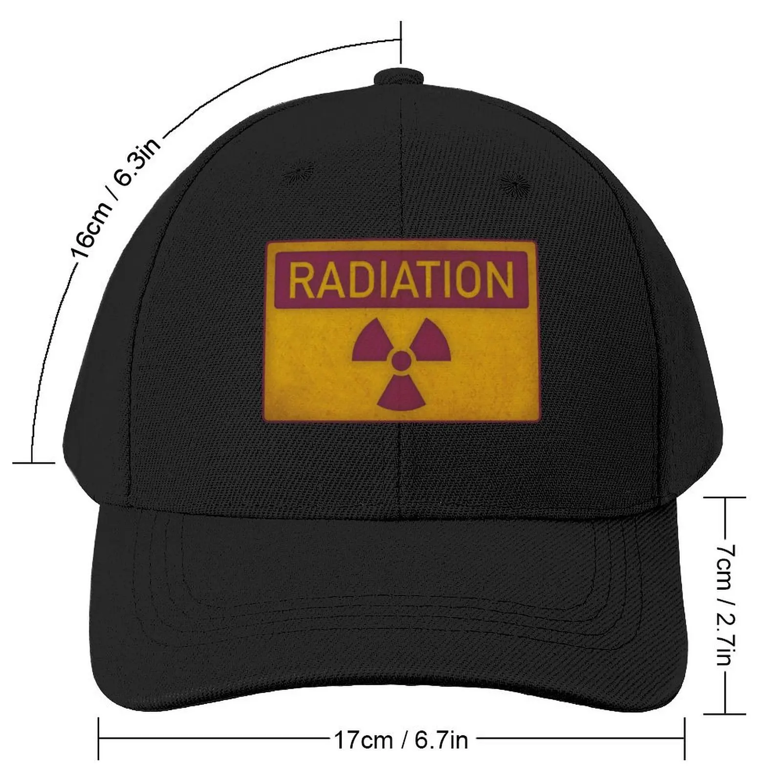 Radiation hazard Baseball Cap custom Hat Icon Golf Hat Women Beach Fashion Men's