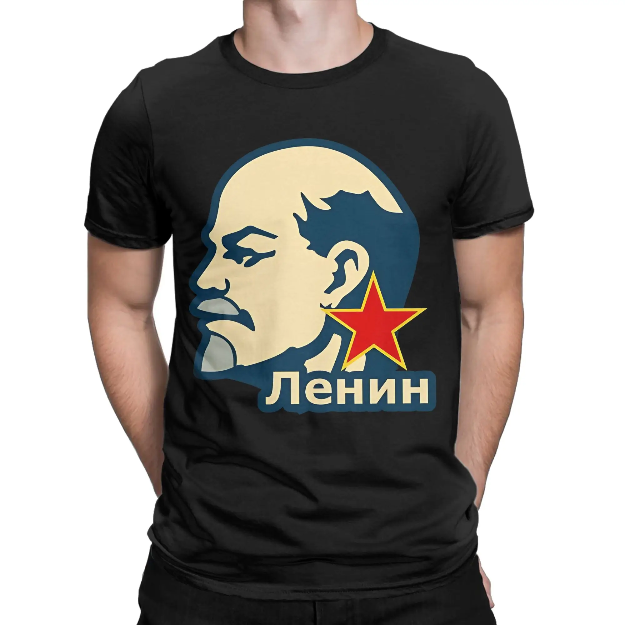 Cccp Lenin T-Shirt Summer  Cotton T Shirts For Man Casual Tee Shirt Short-Sleeve Y2K Funny Top Tees
