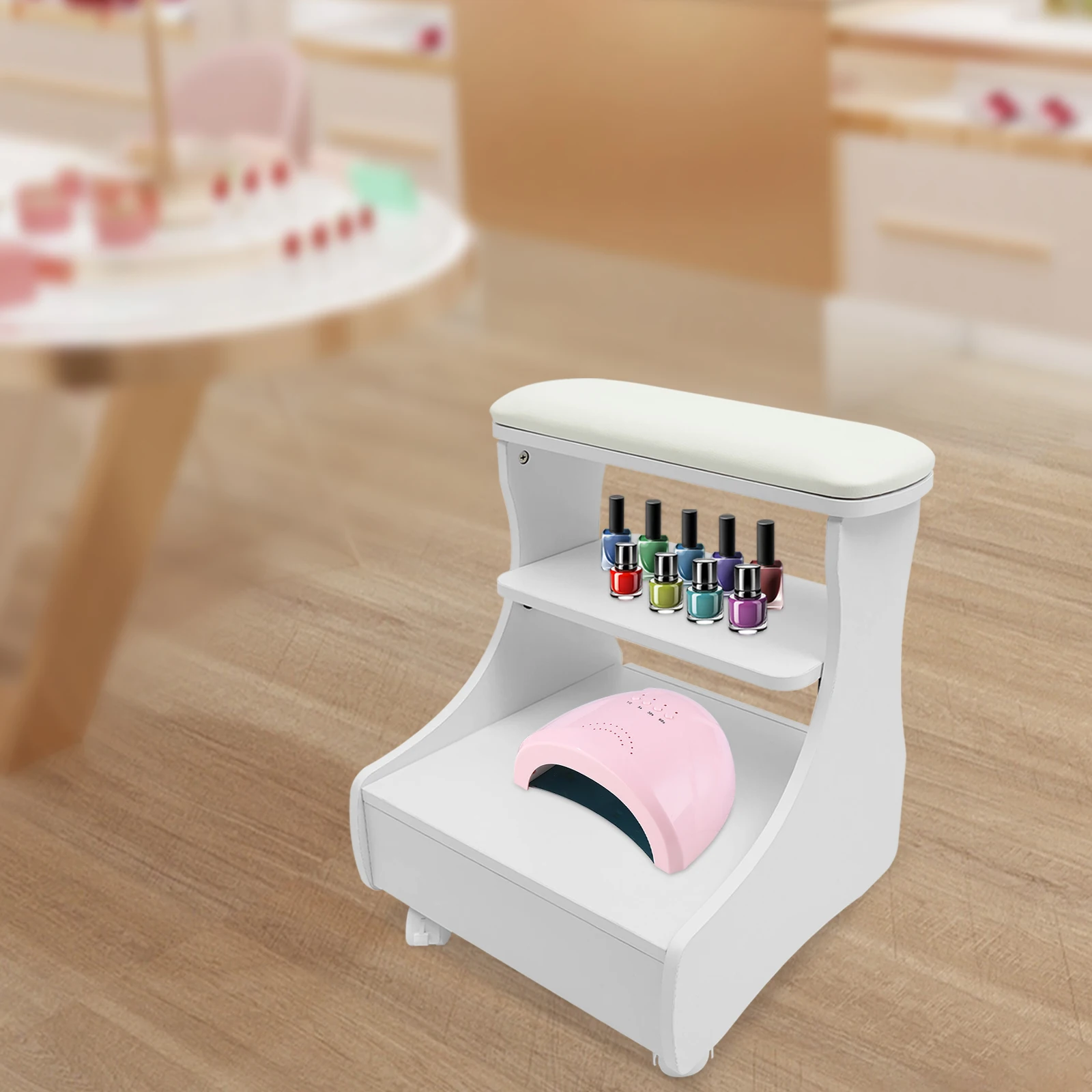 ร้านเสริมสวยเล็บหรือเท้าสปาแบบพกพา Esthetician รถเข็นสําหรับเท้า Pedicure ทําเล็บมือเฟอร์นิเจอร์นวด Salon