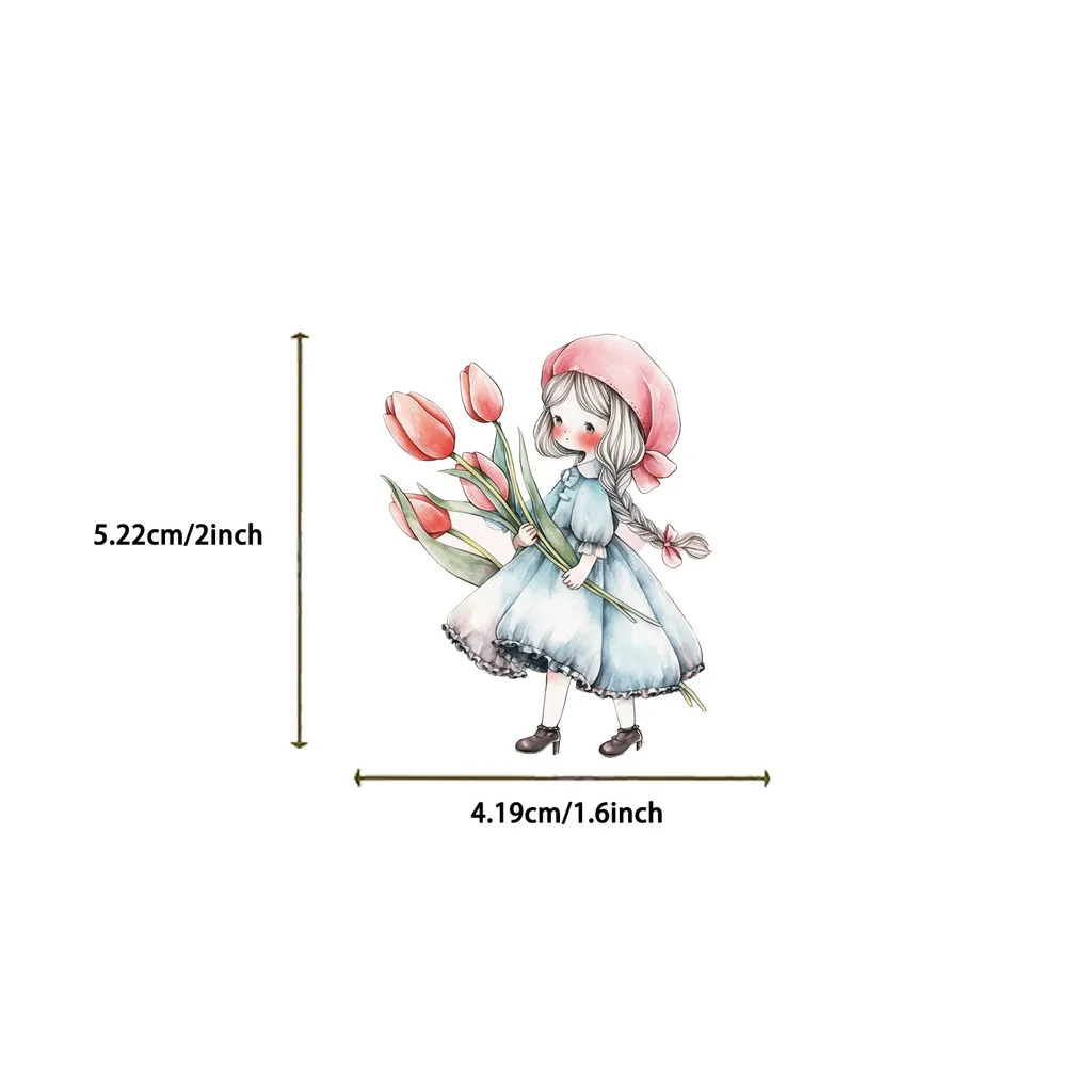 مجموعة ملصقات خرافية بألوان مائية شفافة مكونة من 52 قطعة، مقاومة للماء، ديكور PET شفاف لحسابات اليد (متجر عوالم الرسوم المتحركة) #6