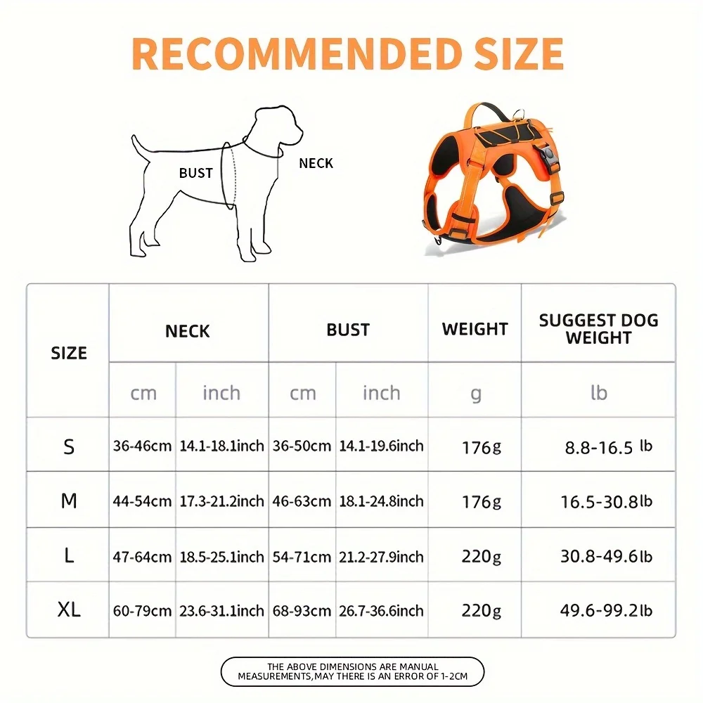 Dog Harness ,Adjustable No-Pull Comfort-Fit No-Pull - Adjustable, Reflective Vest For Large Breeds - Ideal For Outdoor Adventur