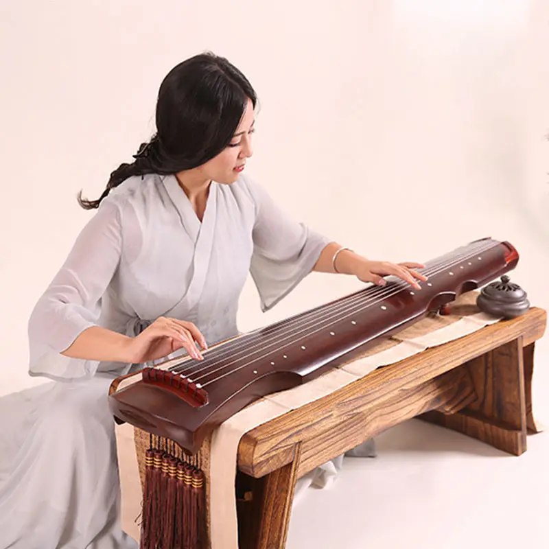 Fuxi Guqin 7 Strings Paulownia Wood Guqin Instrument Black Brown Handmade Guzheng Beginner Traditional Chinese Music Instrument